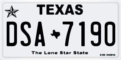 TX license plate DSA7190