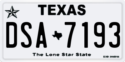 TX license plate DSA7193