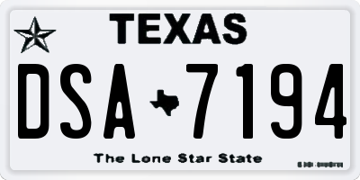 TX license plate DSA7194