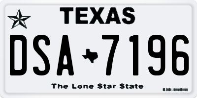 TX license plate DSA7196