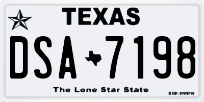 TX license plate DSA7198