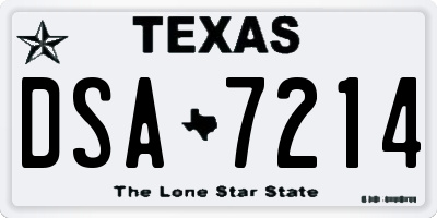 TX license plate DSA7214