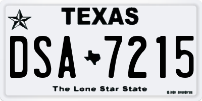TX license plate DSA7215