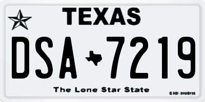 TX license plate DSA7219