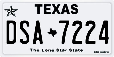 TX license plate DSA7224