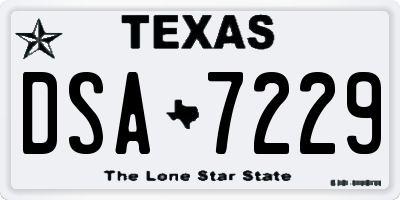TX license plate DSA7229