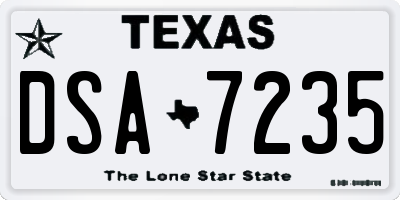 TX license plate DSA7235