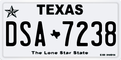 TX license plate DSA7238