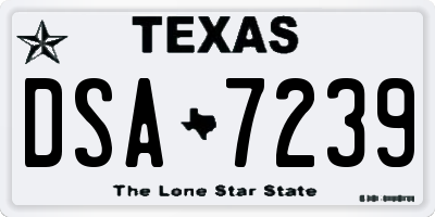 TX license plate DSA7239