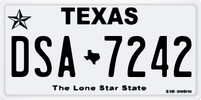 TX license plate DSA7242