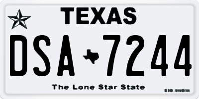 TX license plate DSA7244