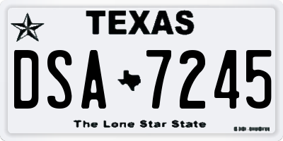 TX license plate DSA7245