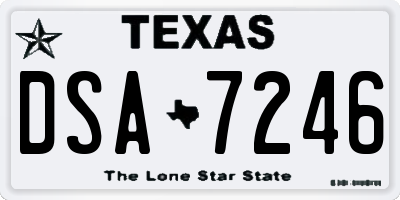 TX license plate DSA7246