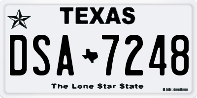TX license plate DSA7248