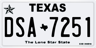 TX license plate DSA7251