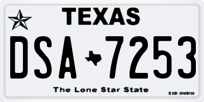 TX license plate DSA7253