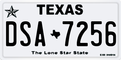 TX license plate DSA7256