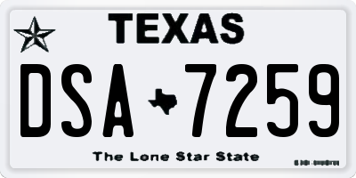 TX license plate DSA7259