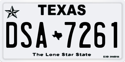 TX license plate DSA7261