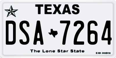 TX license plate DSA7264