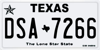 TX license plate DSA7266