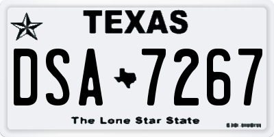 TX license plate DSA7267