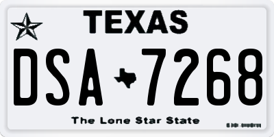 TX license plate DSA7268