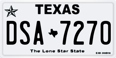 TX license plate DSA7270