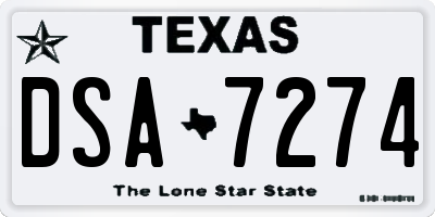 TX license plate DSA7274