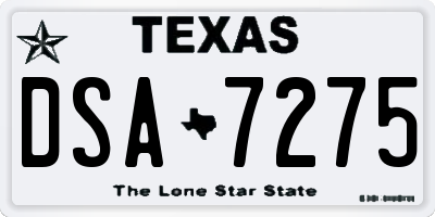 TX license plate DSA7275