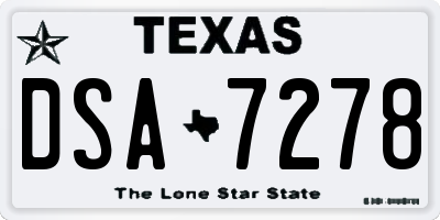 TX license plate DSA7278