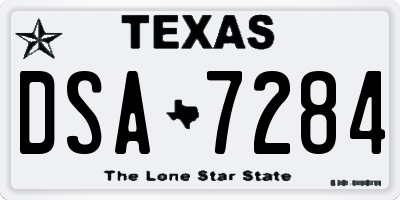 TX license plate DSA7284