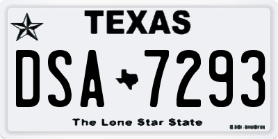 TX license plate DSA7293