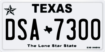 TX license plate DSA7300