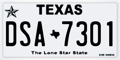 TX license plate DSA7301
