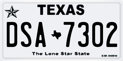 TX license plate DSA7302