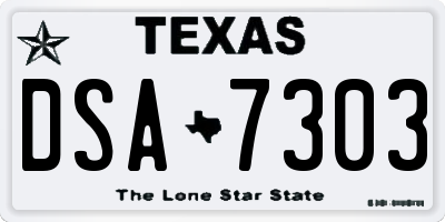 TX license plate DSA7303