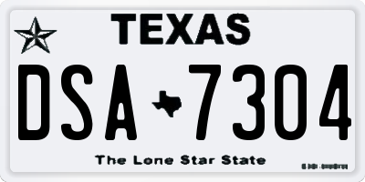 TX license plate DSA7304