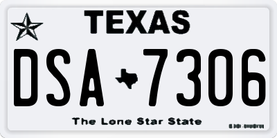 TX license plate DSA7306
