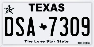 TX license plate DSA7309
