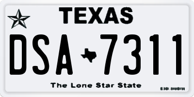 TX license plate DSA7311