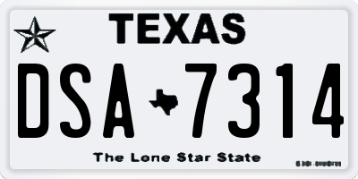 TX license plate DSA7314