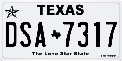 TX license plate DSA7317