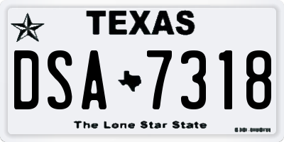 TX license plate DSA7318