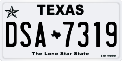 TX license plate DSA7319