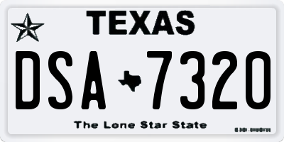 TX license plate DSA7320