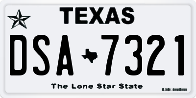 TX license plate DSA7321