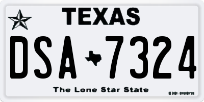 TX license plate DSA7324