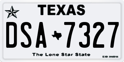TX license plate DSA7327