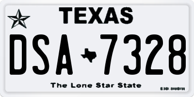 TX license plate DSA7328